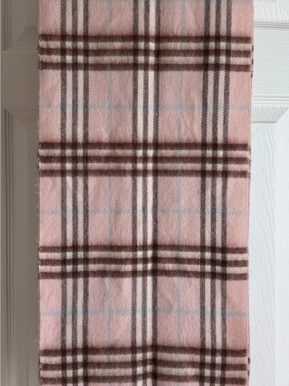 Authentic Burberry London Pink Nova Check 100% Cashmere Scarf
